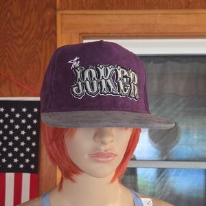 DC Comics Purple and Gray Suede Snapback Hat Unisex